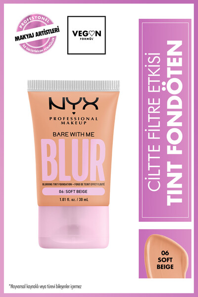 NYX Professional Makeup Blur Tint Ciltte Filtre Etkili Fondöten - 06 Soft Beige