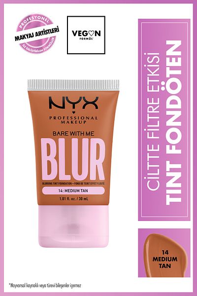 NYX Professional Makeup Medium Tan 14 Blur Tint Foundation - Filter Effective on the Skin