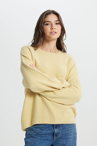 WRANGLER Normál szabású, normál szabású sárga kötöttáru pulóver