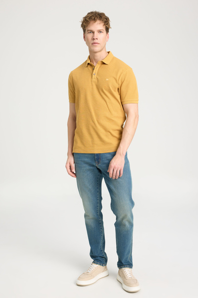 WRANGLER Mustard Men's Polo Neck T-Shirt W 231325210