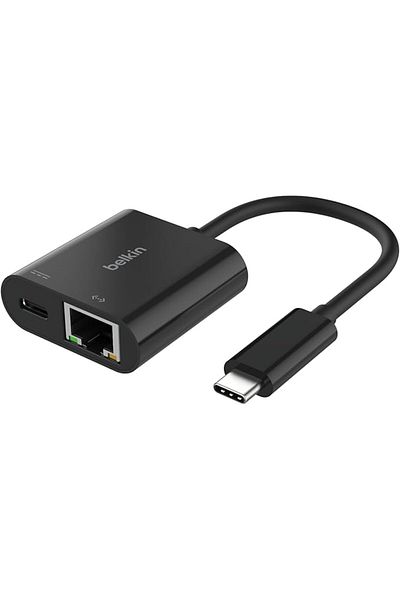Belkin 100W Usb-C Ethernet and Charge Adapter to Gigabit Ethernet and Usb-C Ports