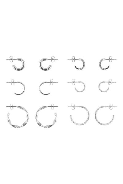 PIECES LADIES HOOP OHRRINGS 6ER-PACK 
 
 GRÖSSE: 
 1: Ø 11 mm, B 1 mm 
 2: Ø 10 mm, B 1 mm 
 3: Ø 20 mm, B 2 mm 
 4: Ø 1