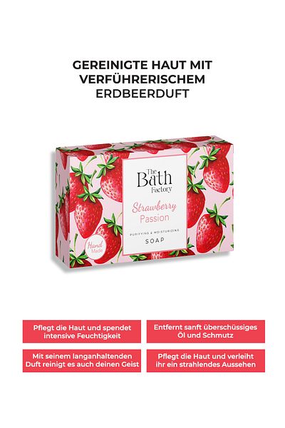 THE BATH FACTORY Feuchtigkeitsspendende Hand- und Körperseife - Erdbeere