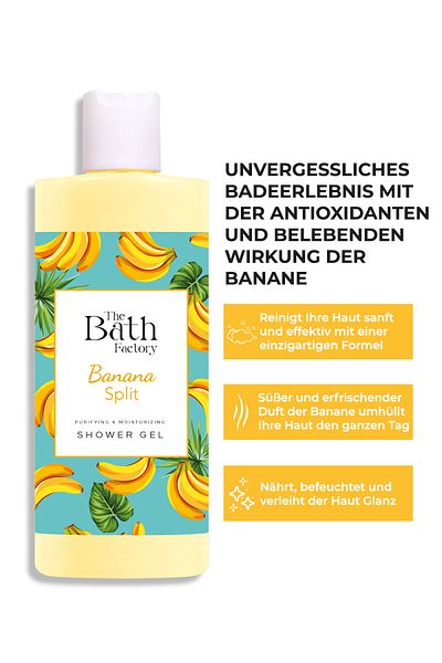 THE BATH FACTORY Feuchtigkeitsspendendes und pflegendes Duschgel mit Bananengeschmack 400 ML