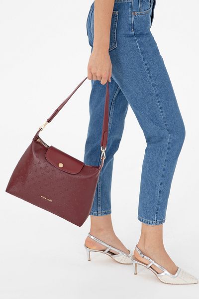 Pierre Cardin Geantă de umăr pentru femei Floater Roșu Claret 05PO24K1976