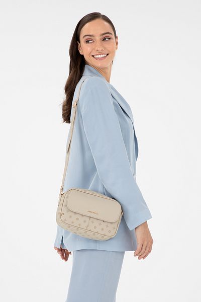 Pierre Cardin Latte Coral Monogram Women's Cross Shoulder Bag 05Po24Y1875