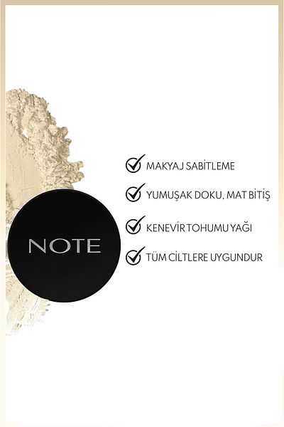 NOTE مسحوق وضع الموز Bitişli Makyaj Sabitleyici Toz Pudra