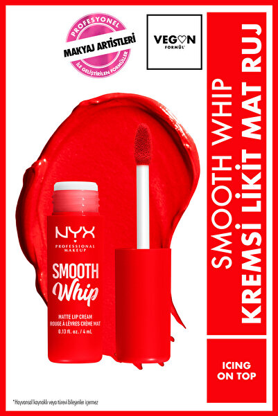 NYX Professional Makeup Smooth Whip Kremsi Likit Mat Ruj - Icing On Top
