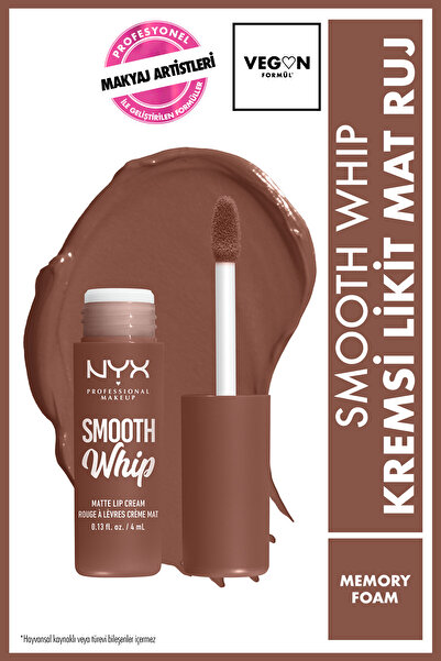 NYX Professional Makeup Smooth Whip Kremsi Likit Mat Ruj - Memory Foam