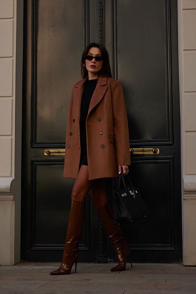 Trendyol Collection Kabát Midi Bunda z umělého semiše - Twoaw25Kb00107