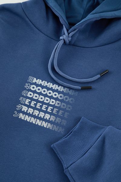 Trendyol Collection Φούτερ Indigo Fleece - Υπερμεγέθη, Ζεστό, TMNAW24SW00201