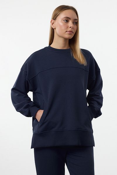 Trendyol Modest Sötétkék zsebes kötött alsó-felső szett TCTAW25US00118