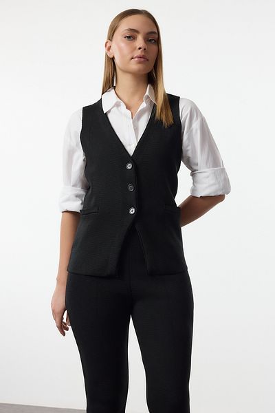 Trendyol Collection Prémium fekete kötöttáru alsó-felső készlet - TWOAW25AU00003