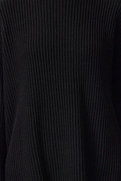 Trendyol Collection Pulover negru cu gât țesut lat TWOAW25KZ00394