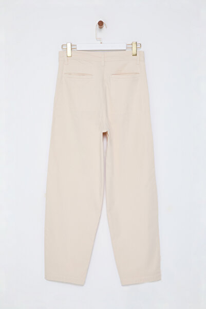 Trendyol Collection Unisex Limited Edition Stone Colored Balloon Fit Gabardine Cotton Trousers - Tmnaw25Pl00011