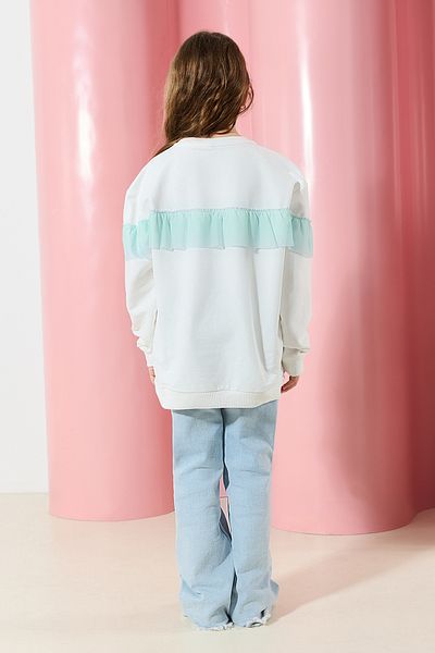 TRENDYOLKIDS Dívčí Ecru pletená mikina - TKDAW25SW00021