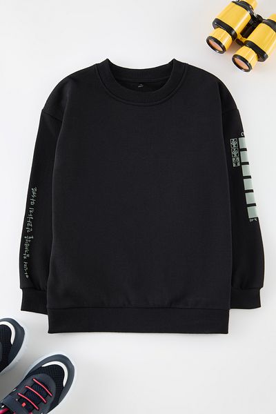 TRENDYOLKIDS Chlapecká mikina s potiskem Crew Neck - Tkdaw25Sw00126