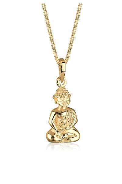 ELLI Pandantiv Buddha Karma Pandantiv din argint 925 placat cu aur