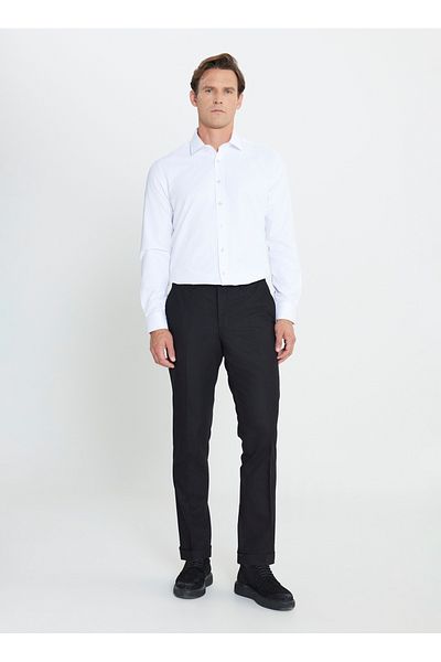 ALTINYILDIZ CLASSICS Six Star Classics Elastic Waist Slim Fit Men's Black Pants Ace 012510153 _Pant Classic Side C