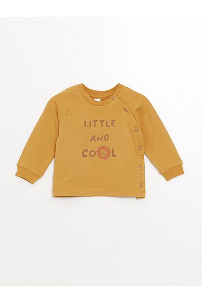LC Waikiki Lcw Crew Neck Printed Baby Boy Cardigan and Pants Set of 2