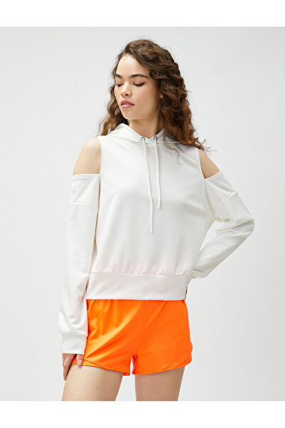 Koton Αθλητικό φούτερ με κουκούλα με λεπτομέρεια παραθύρου στον ώμο