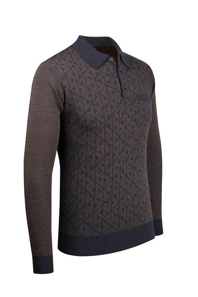 Çizgi Triko Ανδρικό μπλέ Navy Plus μέγεθος πουλόβερ με λαιμόκοψη με μοτίβο μπράτσα και μέση ελαστική ατσάλινη πλεκτή κλασική εφαρμογή