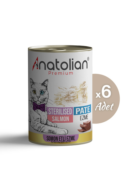 Anatolian premium Adult Sterilised Salmon Pate Kısır Kedi Ezme Kedi Konserves...