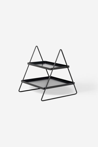 Rarart Concept منظم سطح مكتب أسود مكون من طابقين - رف متعدد الأغراض على شكل م...