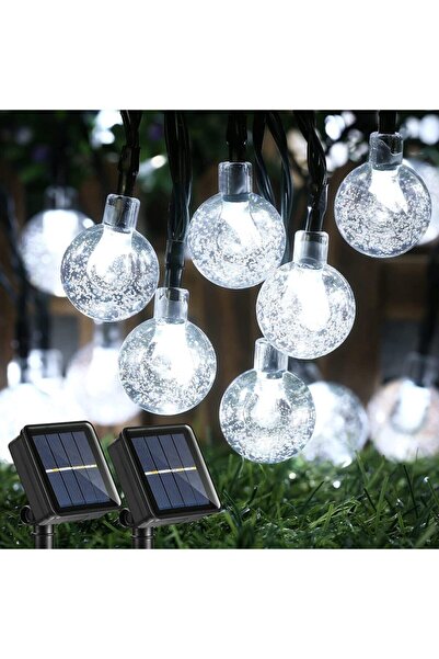 Light Home 50 Led 7 Metre Beyaz Işık Güneş Enerjili Bahçe Teras Balkon Dekora...