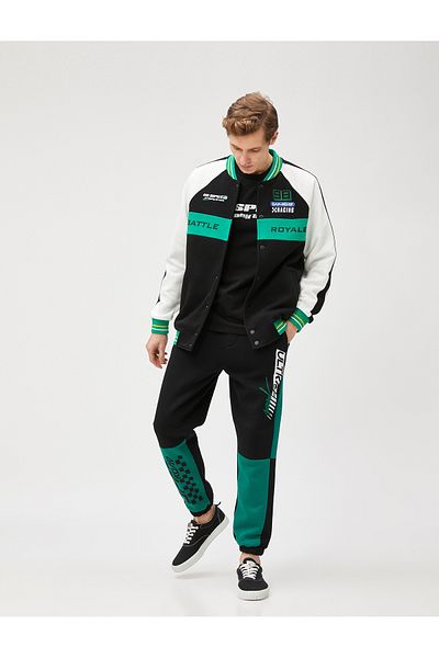 Koton Jogger-Jogginghose mit Racing-Motiv, bedruckt und mit Bindebund