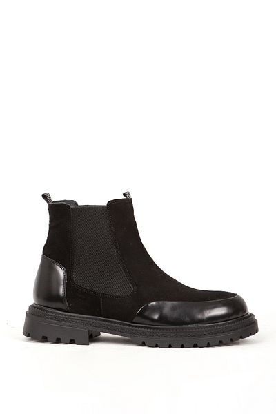 MARCOMEN Genuine Leather Mc 18441 - Men's Black Chelsea Boots Thick Sole