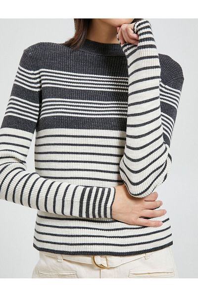 Koton Half Turtleneck Sweater Knitwear Slim Fit Cashmere Textured