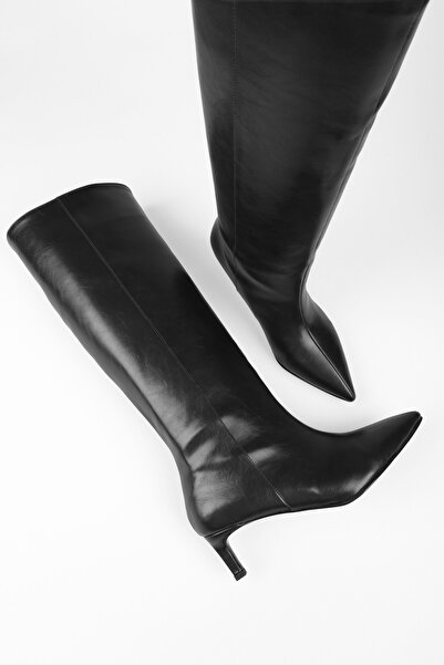 Shoeberry Dámské krátké boty na podpatku Blaze Black Skin