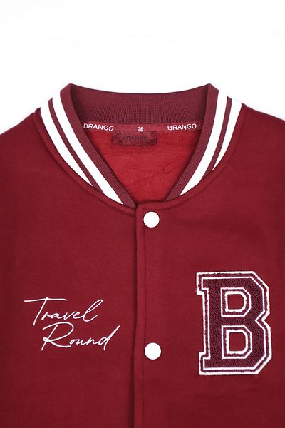 DAKSEL Ανδρικό μπουφάν BRG Claret Red College με κανονική εφαρμογή