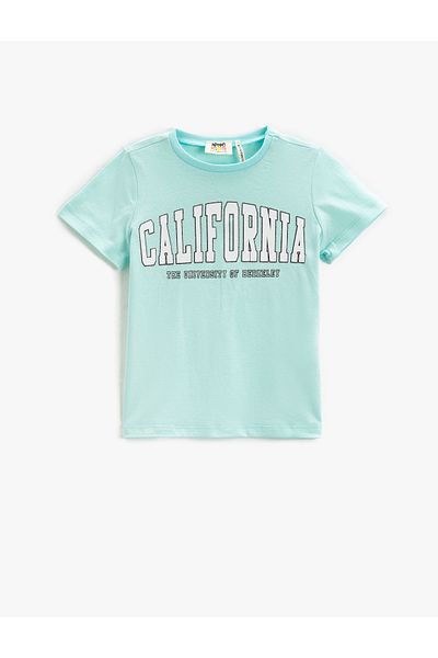 Koton T-Shirt Short Sleeve Crew Neck Printed Lurex