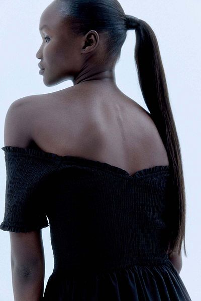 H&M Smocked off-the-shoulder dress