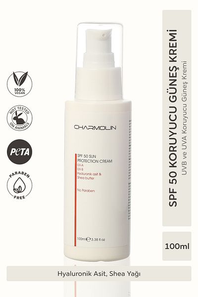 CHARMOLİN Spf 50 - High Uva/uvb Protection, Paraben-free Face Sun Cream 100ml Anti-blemish Water Resistant