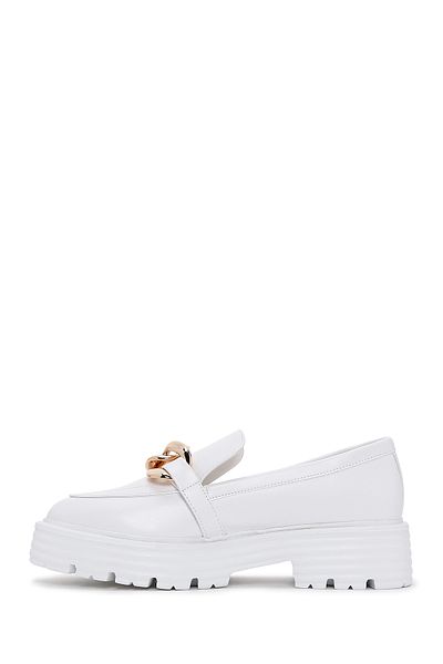 Derimod White Thick Sole Women's Loafer - Masculine 24sfe400618