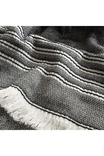 Ecocotton Prosop de uscare Elis 4 piese - 100% bumbac organic, negru-crem, 40X60 cm (Fitil)