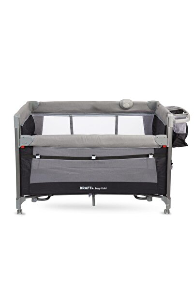 Kraft Easy Fold Anne Yanı Oyun Parkı 70*110 cm Açık Gri