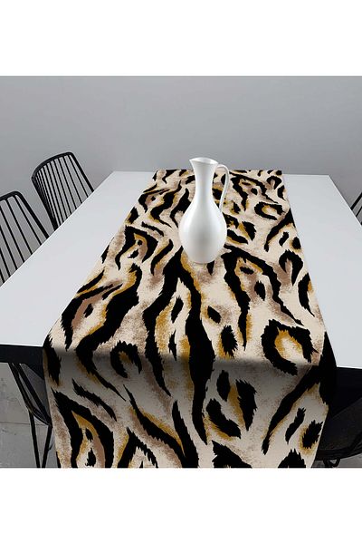Razz Moda Leopard and Zebra Patterned Runner Digital Printed Home Fabric 40X170