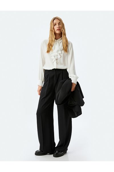 Koton Long Sleeve Ruffle Detailed Shirt