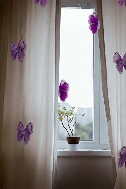 Artikel Kelebek 6 Adet Perde Süsü, Broş Aksesuar, Hediye Paketi Süsleme Akses...