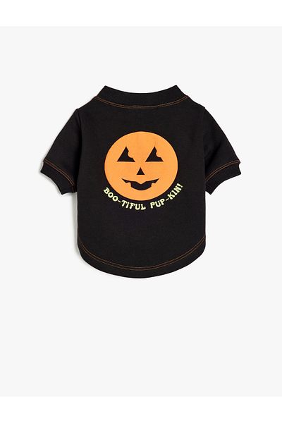 Koton Crew Neck Zippered Raised Dog Sweatshirt