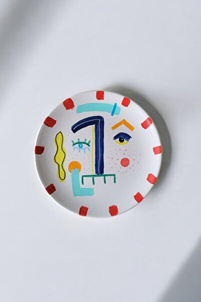 ARİENEL Dekoratif Seramik Duvar Tabağı | Smry | 18 Cm | El Yapımı | Abstract ...