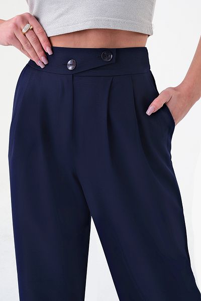 Hazel Navy Blue Women's Palazzo Trousers