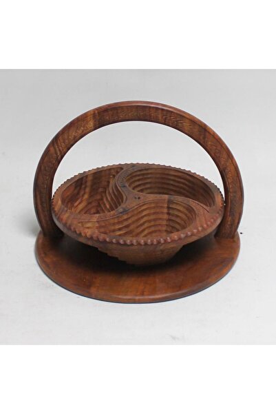 Otantik Çarşı Ahşap Katlanır Şekerlik Meyvelik Büyük Boy