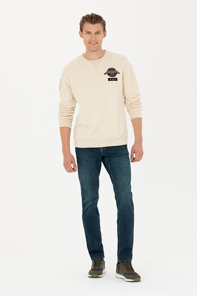 U.S. Polo Assn. Ανδρικό φούτερ σε μπεζ χρώμα