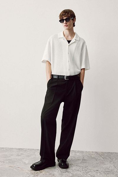 H&M Loose Fit Ribbed resort shirt