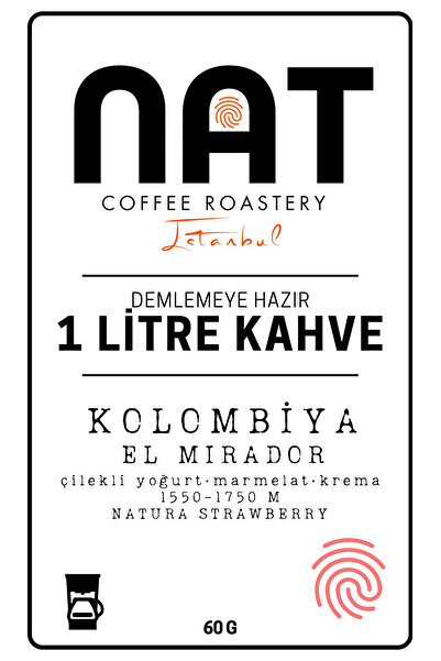 Nat Coffee Roasting Kolombiya El Mirador-Özel Demleme-1L Filtre Kahve